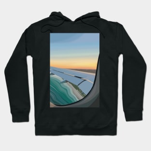 Sunset plane window view Hoodie